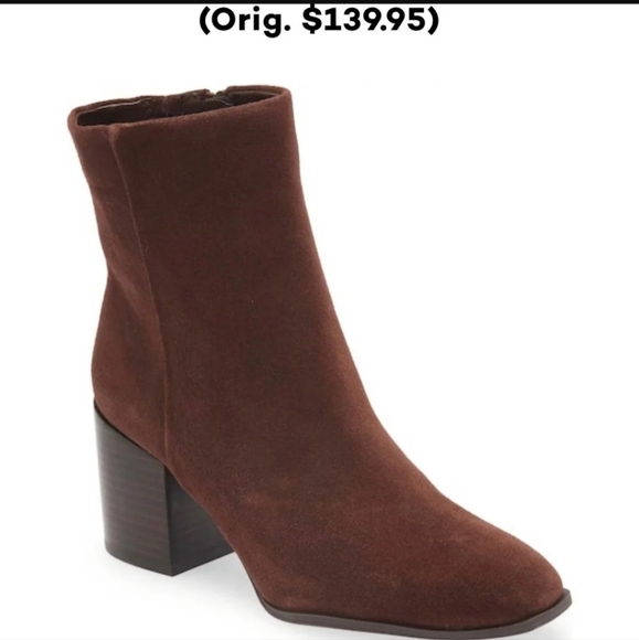 NWOT Nordstrom Novanna Buttery Soft Genuine Suede Ankle Booties in Brown Sz. 9 - Picture 9 of 9